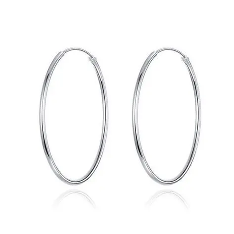 NUBIS Stříbrné dámské náušnice kruhy 14 mm - NB-3527-14