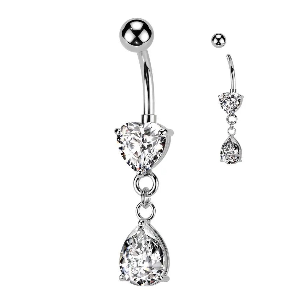 Visací piercing do pupíku