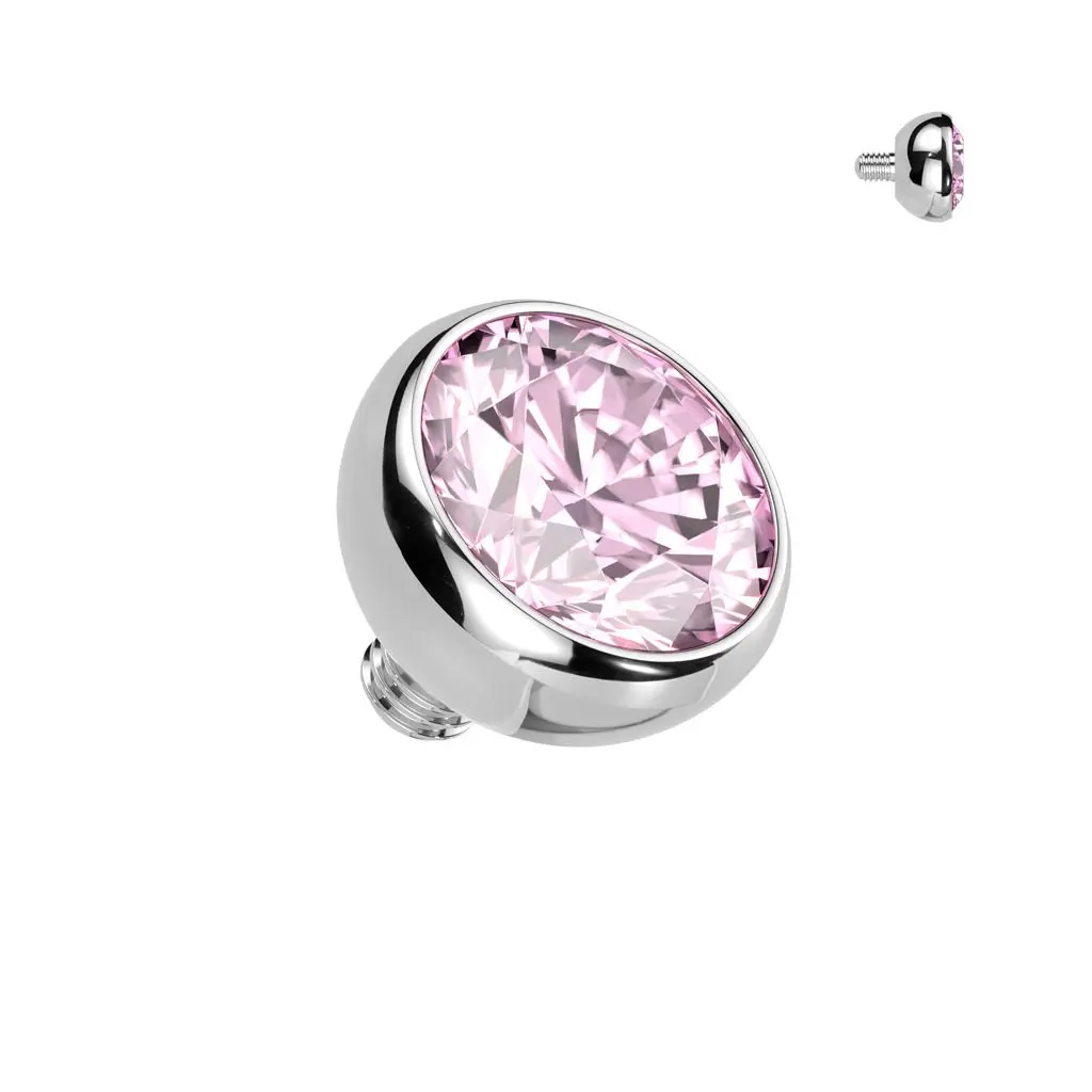 S4U Náhradní kulička s kamínkem TITAN, závit 1,2 mm, 3mm (růžová) - TIT1584-03P