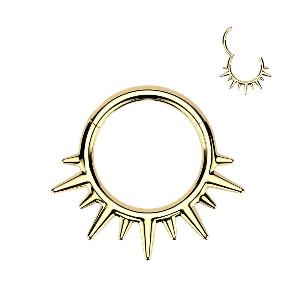 Zlacený ocelový kruh - helix / cartilage / septum piercing - SG125-GD