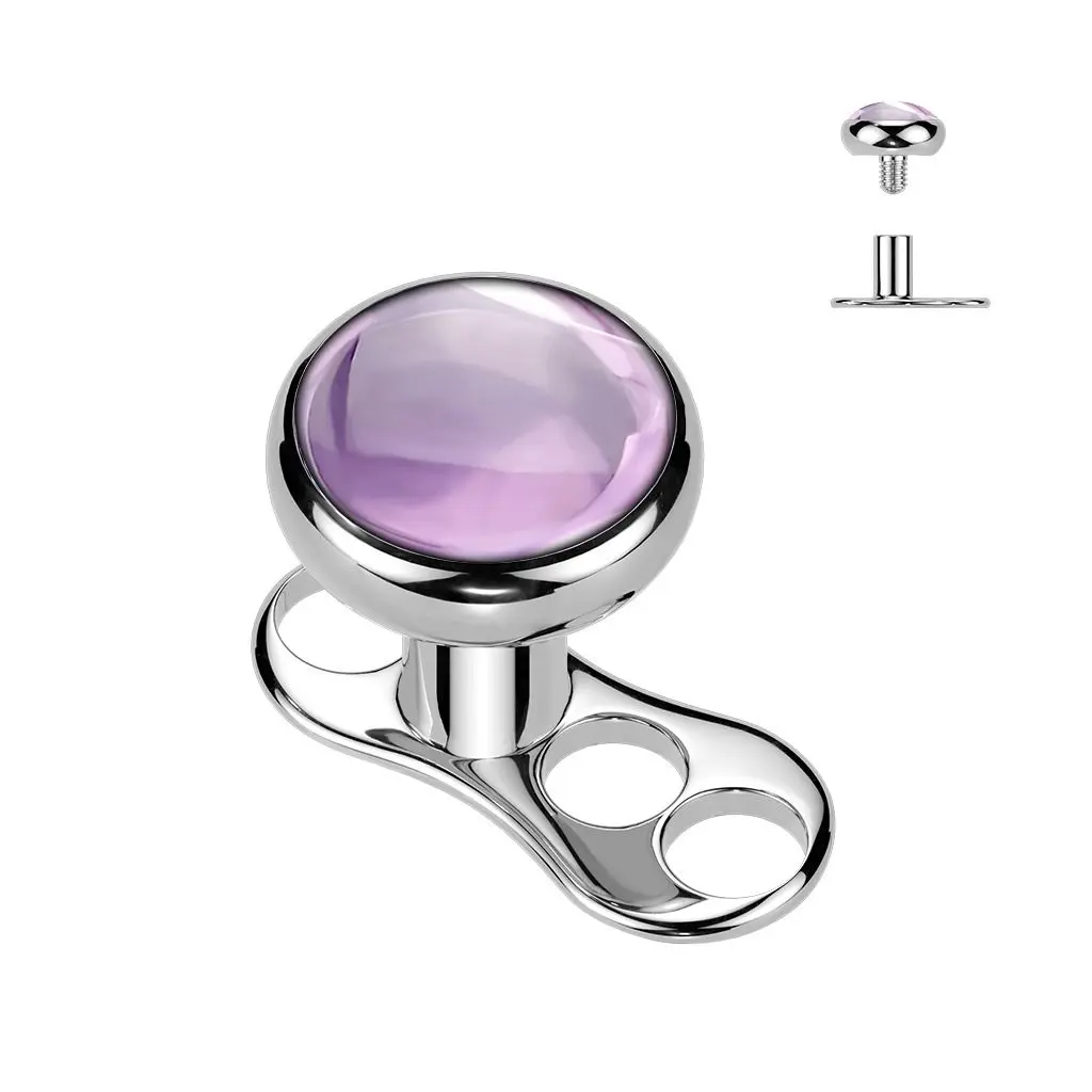 MARRE Kompletní microdermal piercing TITAN, ametyst - MD046
