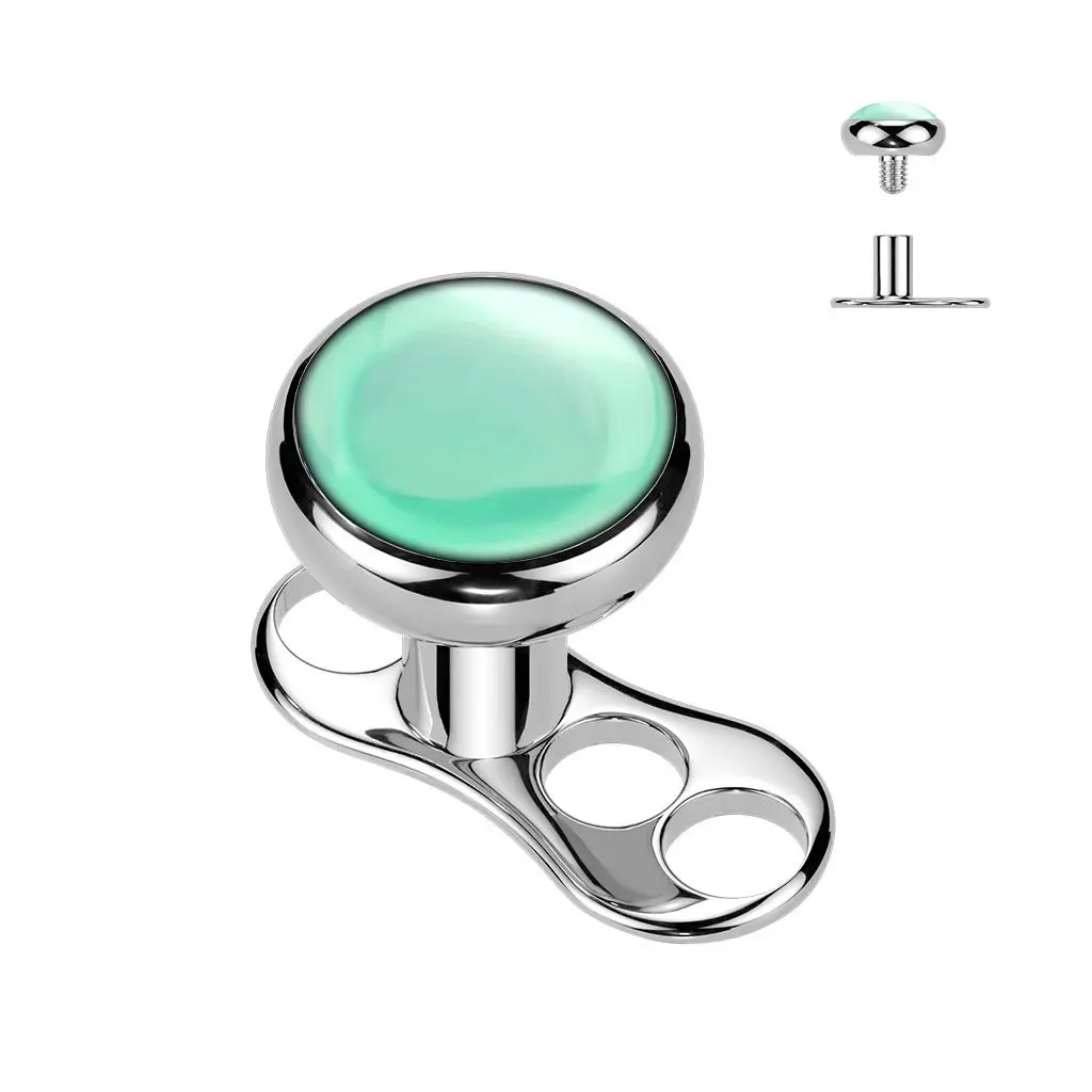 MARRE Kompletní microdermal piercing TITAN, zelený onyx - MD048