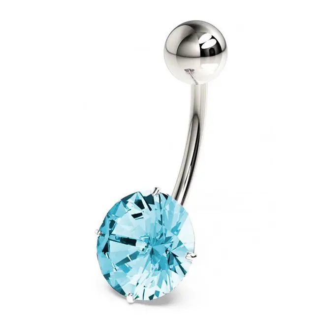 S4U Stříbrný piercing do pupíku, zirkon 10 mm
