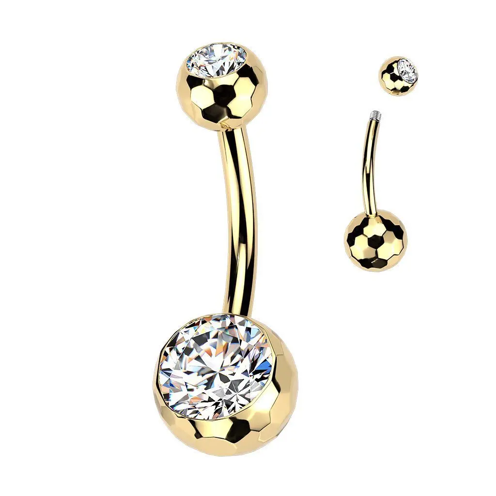 MARRE Zlacený piercing do pupíku banánek - TITAN (1,6 x