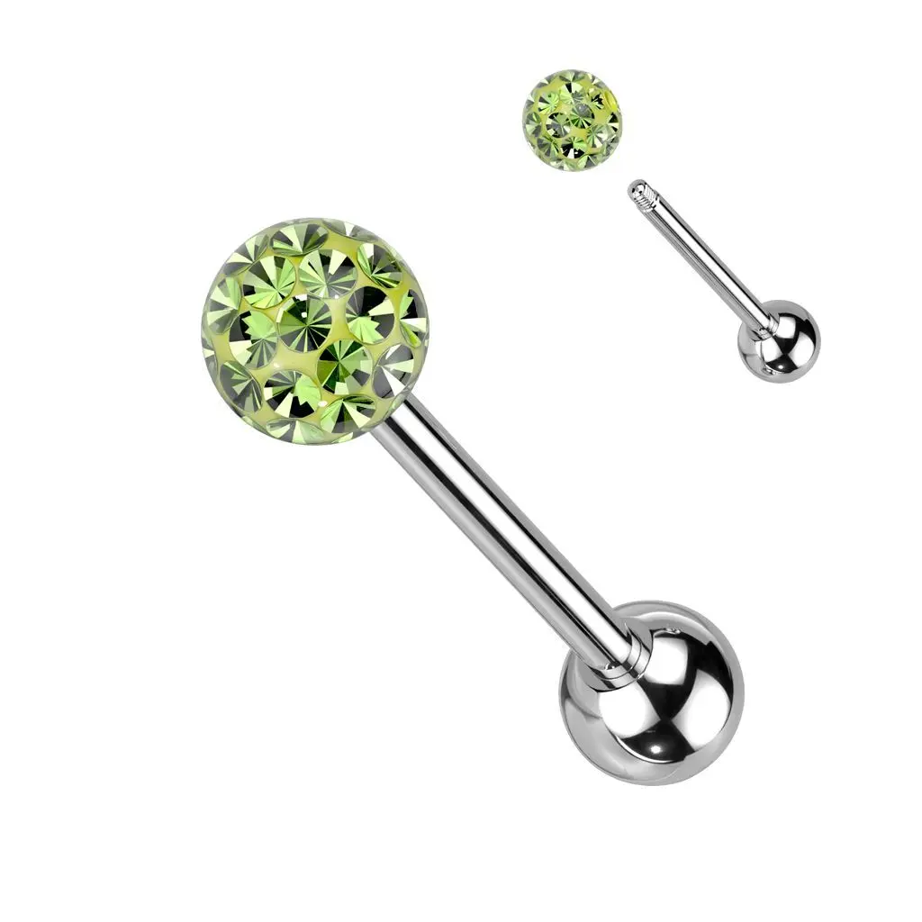 Piercing do jazyka s krystaly Crystals From Swarovski