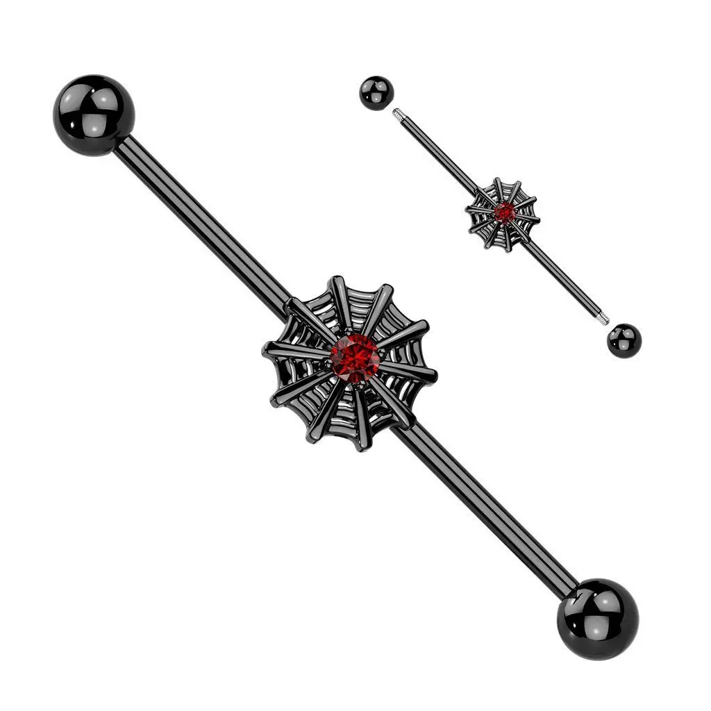 MARRE Industrial piercing - pavučina černá