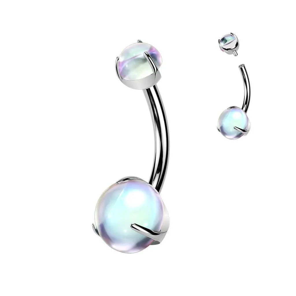 MARRE Piercing do pupíku měsíční kámen - TITAN (4 a 6 mm) - TIT1599