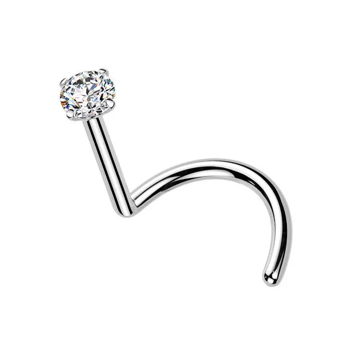 MARRE Luxusní piercing do nosu s Moissanit 0.06ct (2,5mm), TITAN - TM008-025