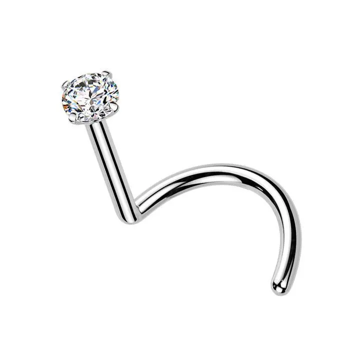MARRE Luxusní piercing do nosu s Moissanit 0.06ct (2,5mm), TITAN - TM008-025