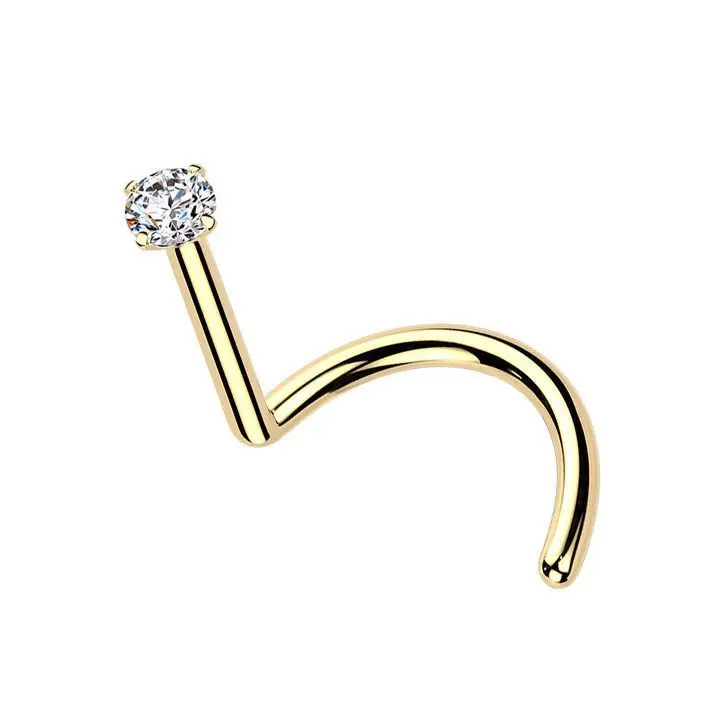 S4U Luxusní piercing do nosu s Moissanit 0.03ct (2mm), TITAN - TM009-020