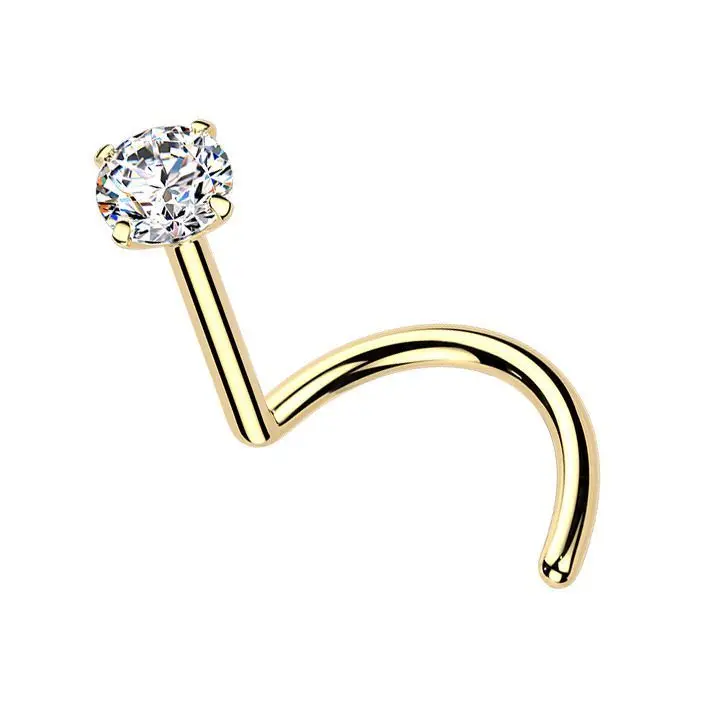 S4U Luxusní piercing do nosu s Moissanit 0.11ct (3mm), TITAN - TM009-03