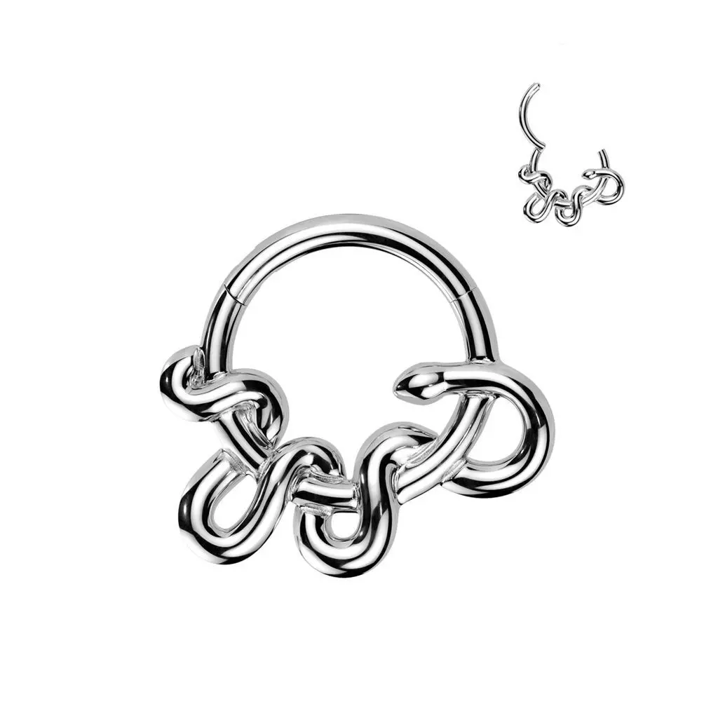 MARRE Ocelový piercing - segment kruh had (1,2 x 10 mm) - SG130-1210