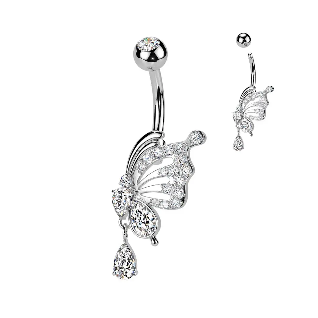 Piercing do pupíku motýl