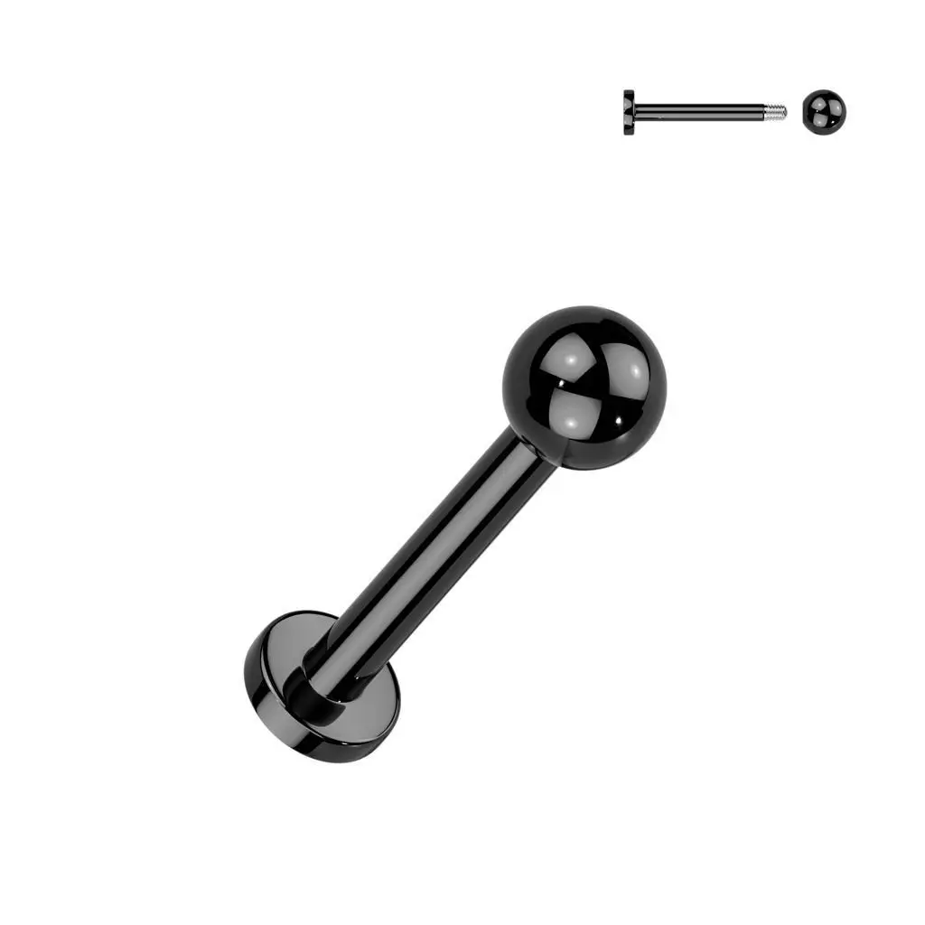 MARRE Piercing do brady - labreta černá (1,0 x 8 mm)