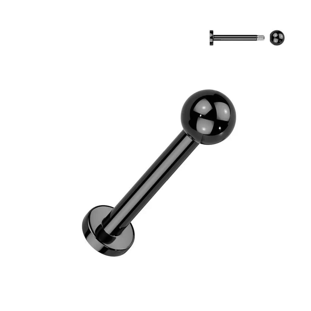 MARRE Piercing do brady - labreta černá (1,0 x 10 mm)