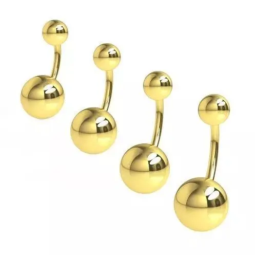 Pozlacený piercing do pupíku - banánek (1,2 x