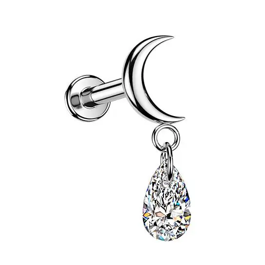S4U Piercing do brady - labreta měsíc TITAN - TIT1743