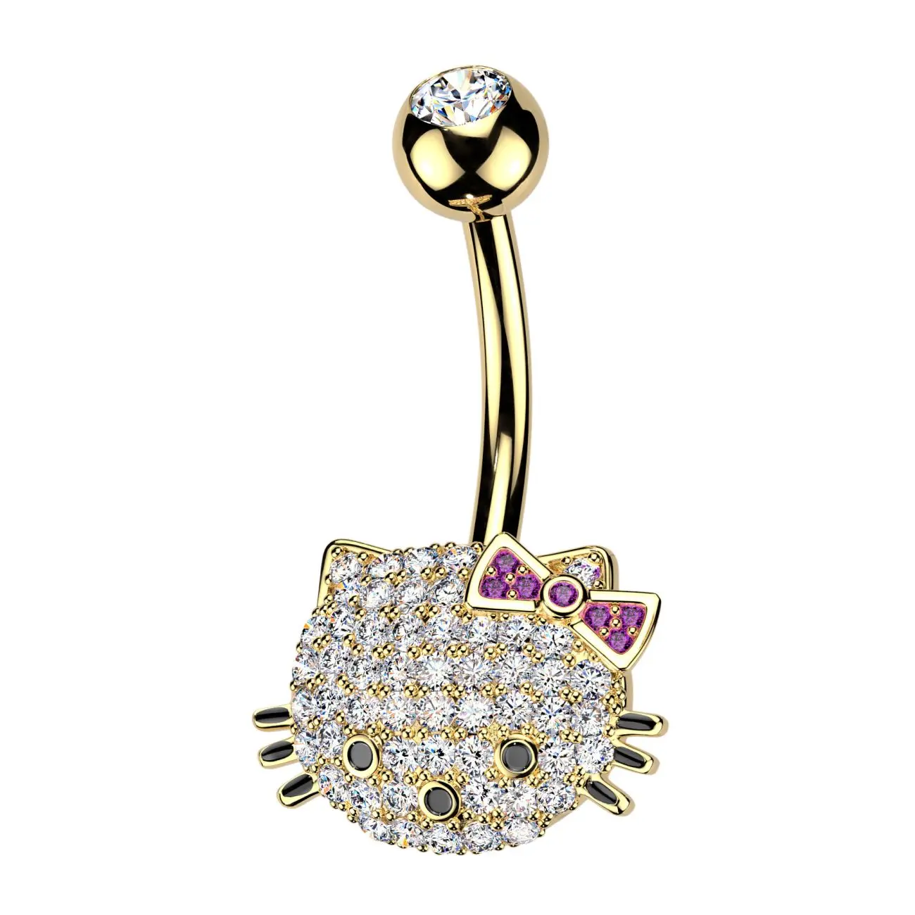 MARRE Zlacený piercing do pupíku Kitty - WP0122-GD