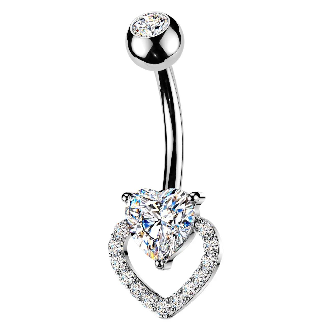 MARRE Piercing do pupíku srdce - WP0123