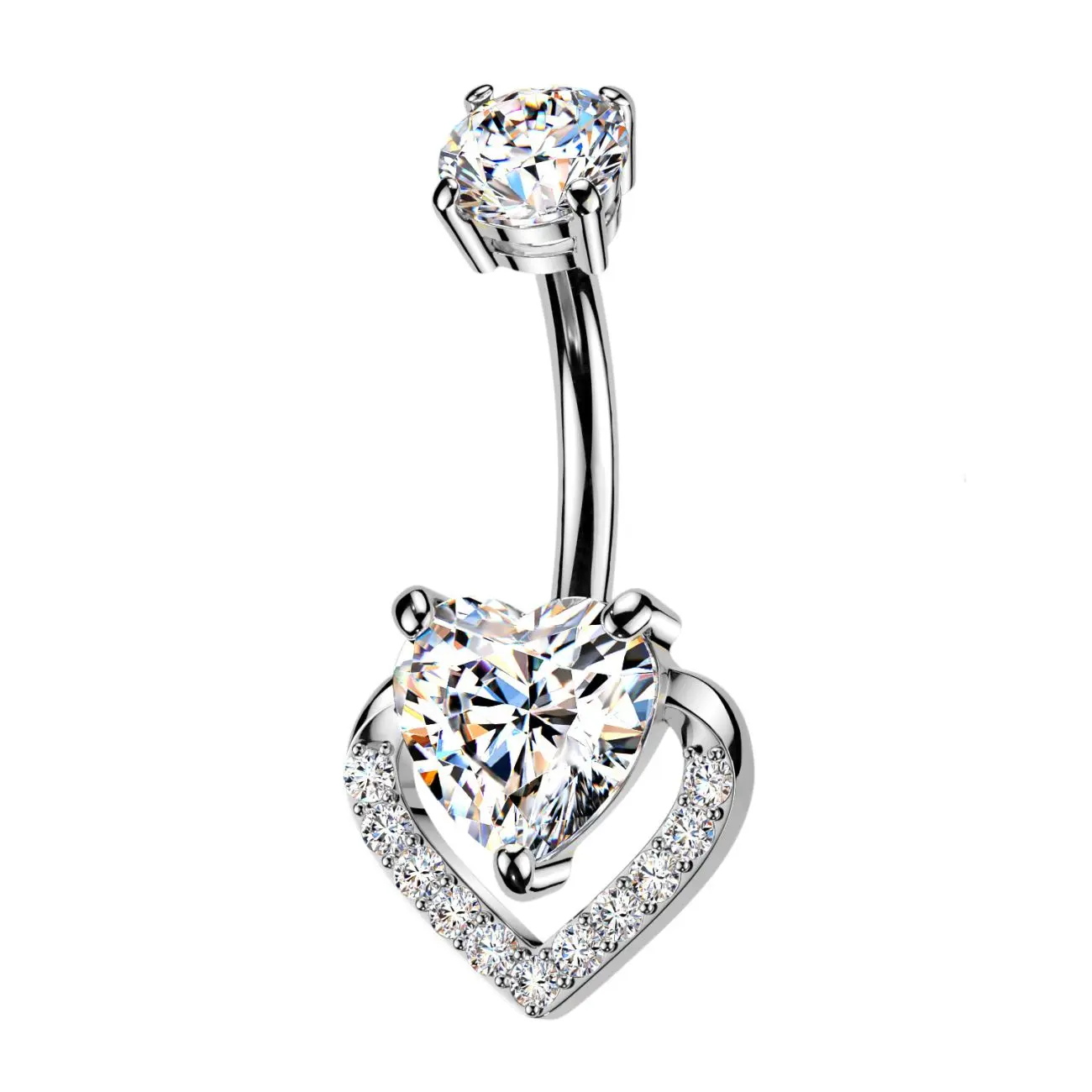 S4U Piercing do pupíku srdíčko (čirá) - WP0130-C
