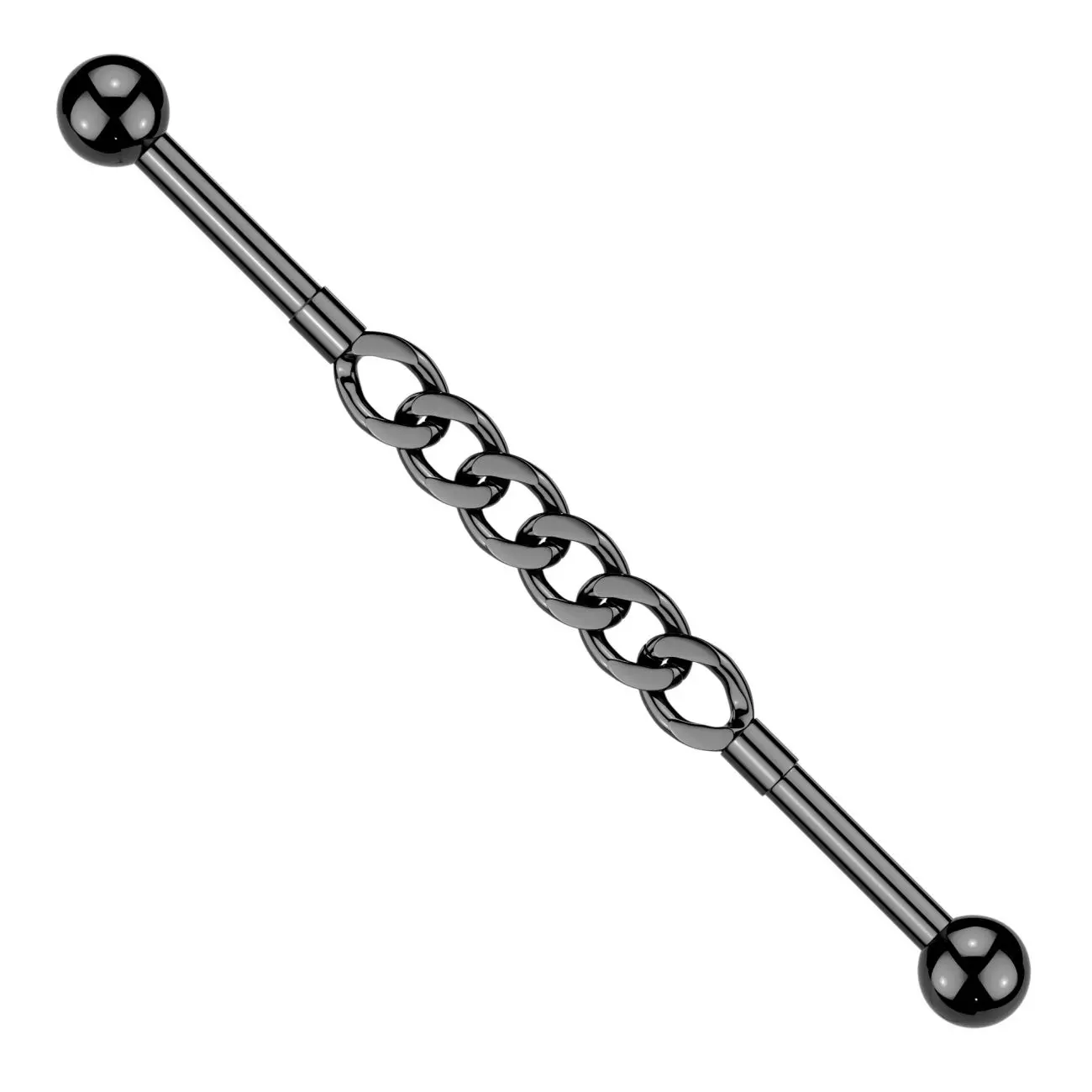 S4U Černý industrial piercing řetěz - ID01049-K