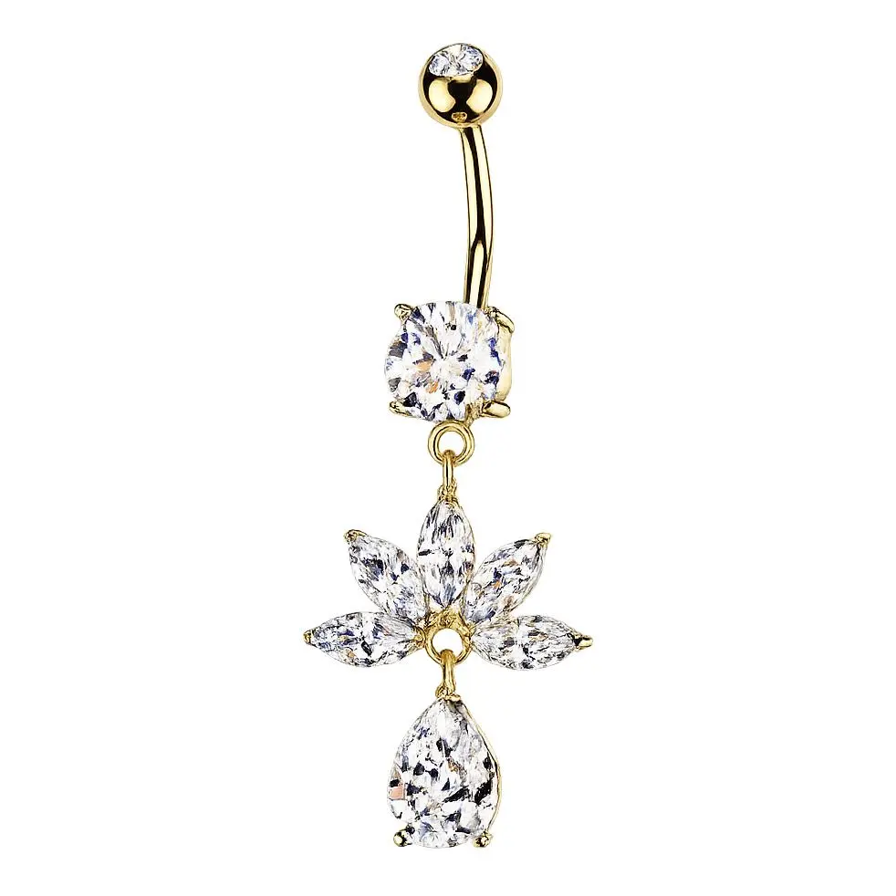 MARRE Zlacený visací piercing do pupíku - WP0131-GD