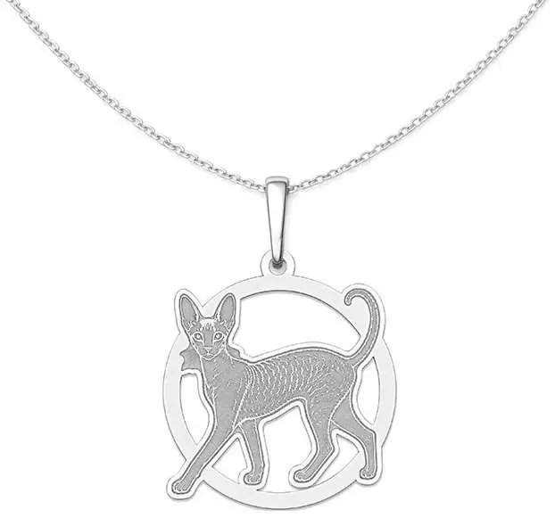 Auronitens Stříbrný přívěsek kočka cornish rex - PA1952