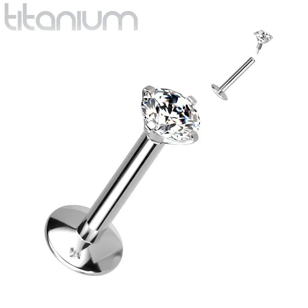 MARRE Piercing do brady titan (1,0 x 8 mm, kamínek 3 mm) - TIT1217-100803