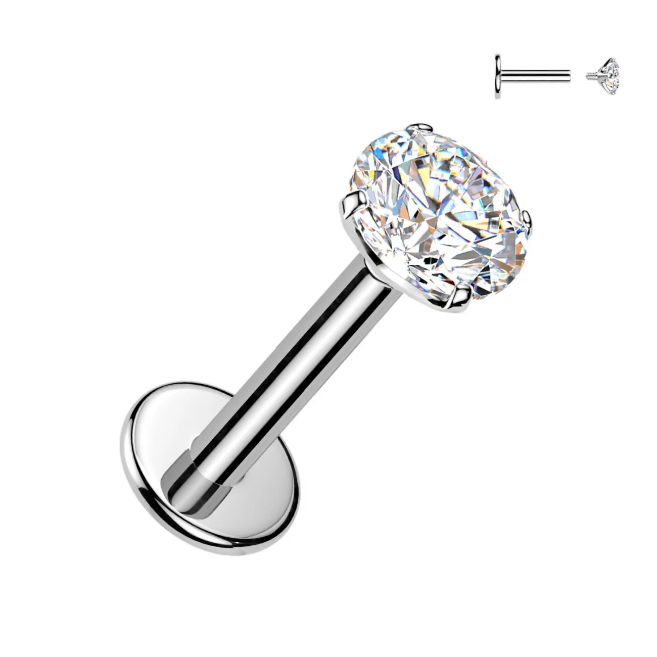 MARRE Piercing do brady - labreta TITAN Moissanit 0.25ct (1,2 x 8 x 4 mm) - TM042-12084