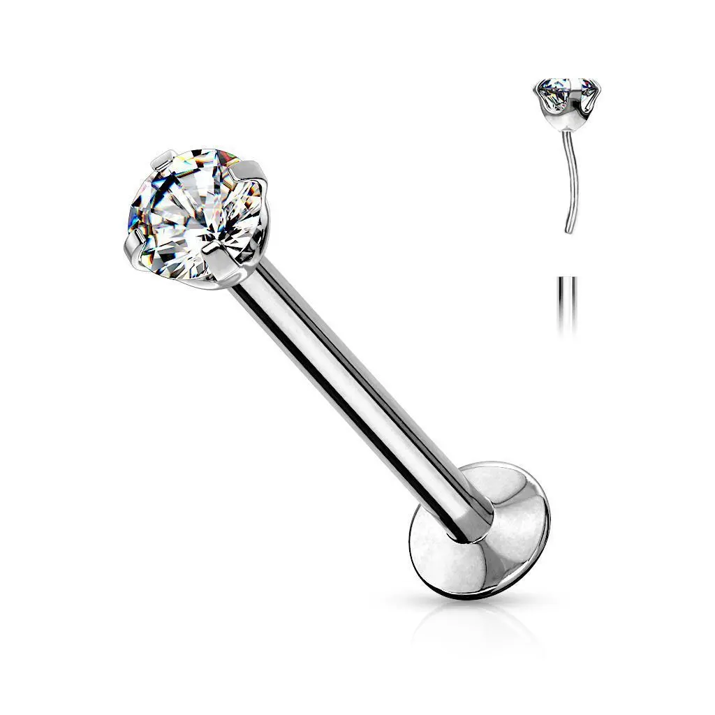 MARRE Labreta PUSH IN zirkon (0,8 x 8 x 3 mm)