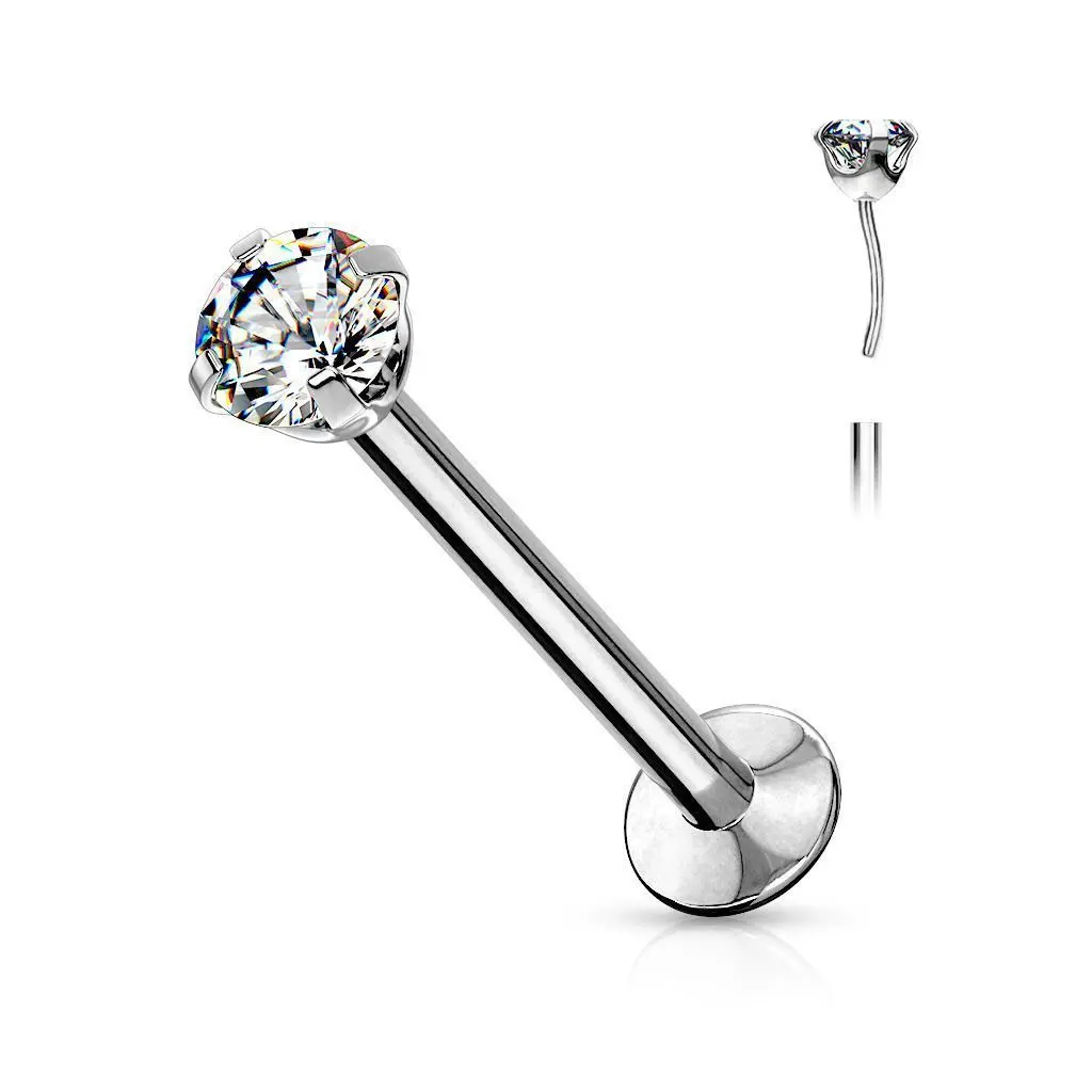 MARRE Labreta PUSH IN zirkon (0,8 x 6 x 3 mm)