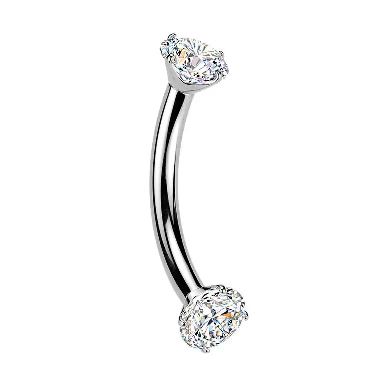 MARRE Luxusní piercing do obočí s Moissanity 2 x 0.11 ct, TITAN (1,2 x