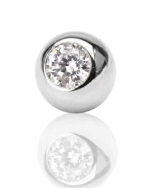 Náhradní kulička, bílé zlato 1,6 x 5 mm, 585/1000 - ZL01162-1605-WG