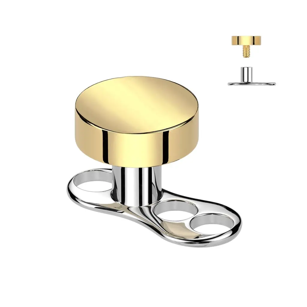 MARRE Kompletní microdermal piercing - placka zlacená - MD027-GD