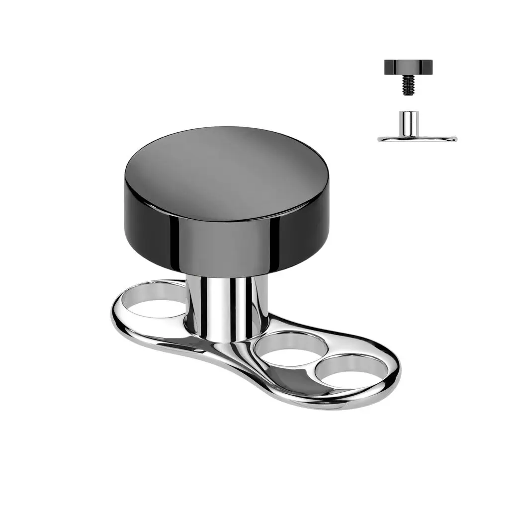 MARRE Kompletní microdermal piercing - placka černá - MD027-K