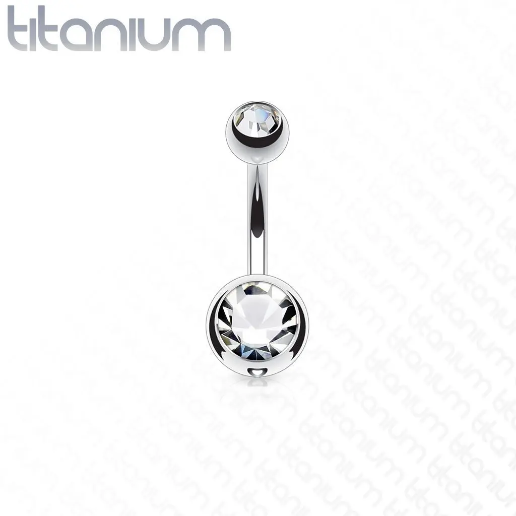 Piercing do pupíku - banánek TITAN (čirá) - TIT1001-C