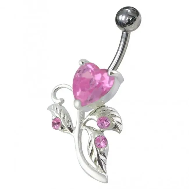S4U Stříbrný piercing do pupíku - srdíčko
