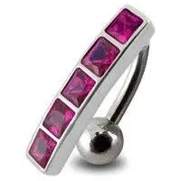 S4U Stříbrný piercing do pupíku se štítem - obrácený (fialová) - BP01162-A
