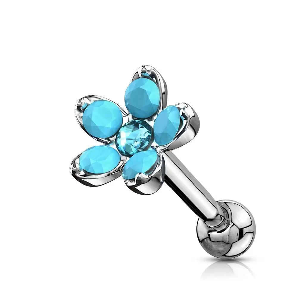 S4U Cartilage piercing do ucha kytička s tyrkysy - CP1041-TQ