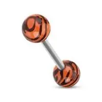 Piercing do jazyka - zebrovaný (oranžová) - PJ01158-O