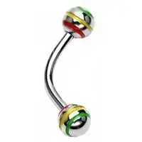 Piercing do obočí s proužky