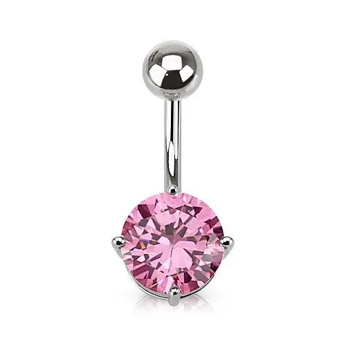 Piercing do pupíku, kámen 7 mm (růžová) - WP01262-07-P