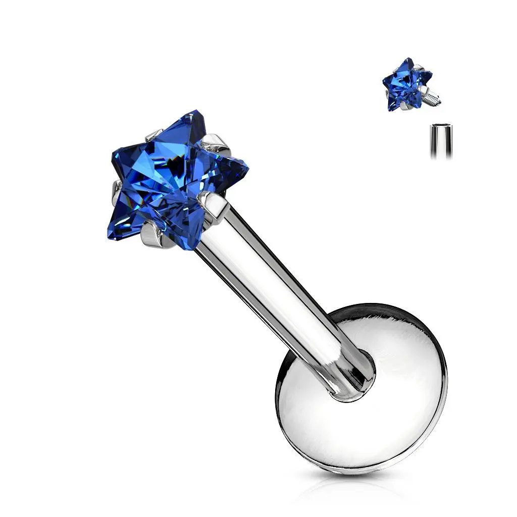 S4U Piercing do brady labreta - hvězda 3 mm