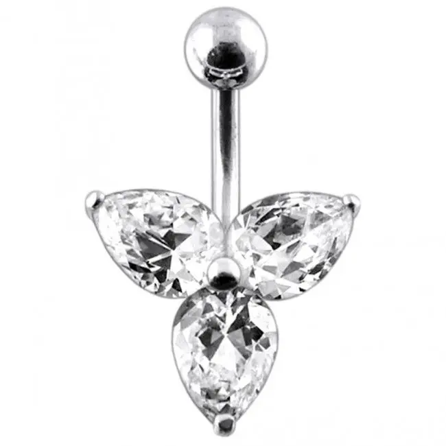 S4U Stříbrný piercing do pupíku - kytička