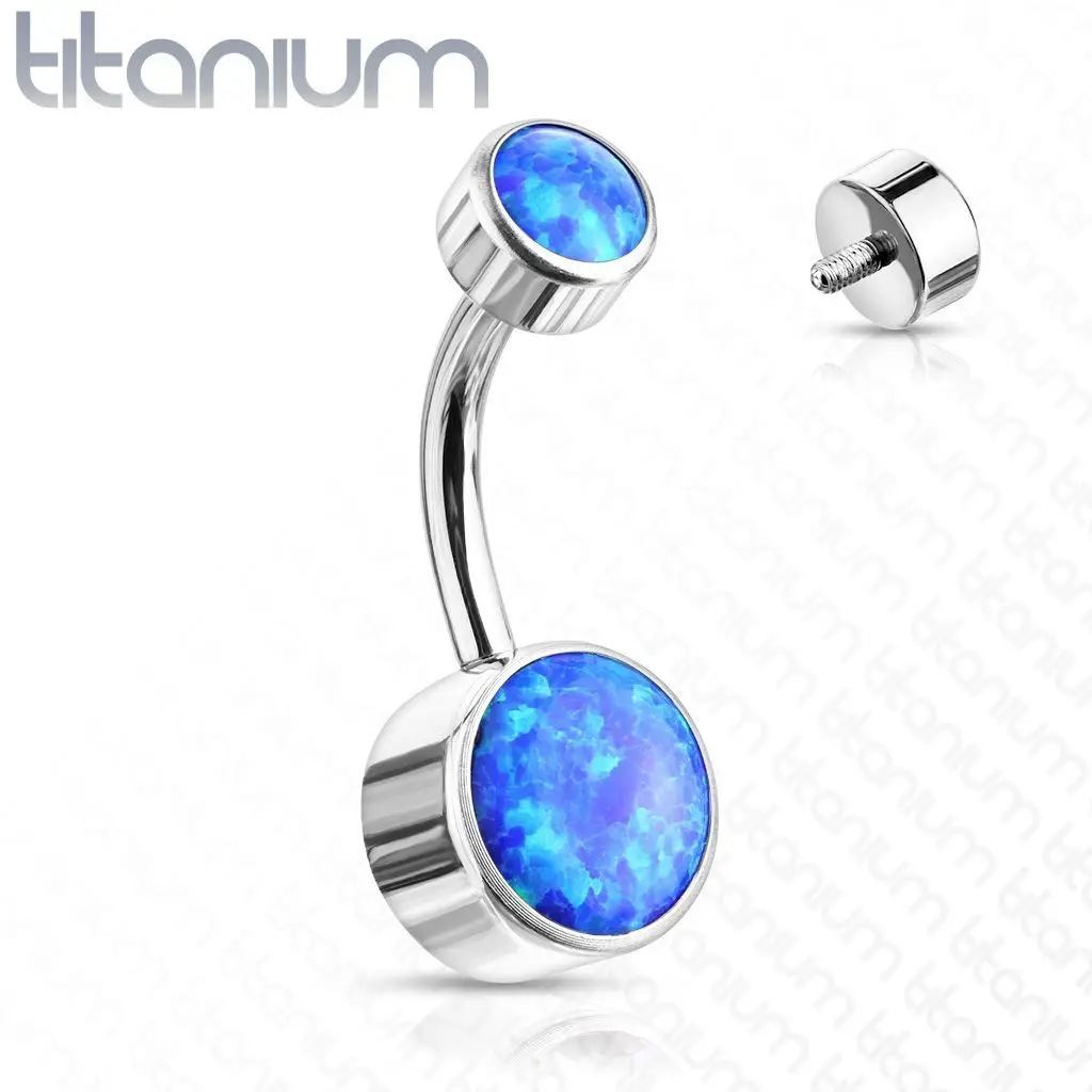 Piercing do pupíku - TITAN, opál