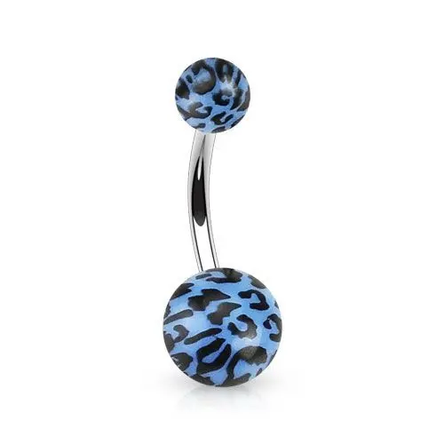 Piercing do pupíku - tygrovaný (modrá) - BA01089-B
