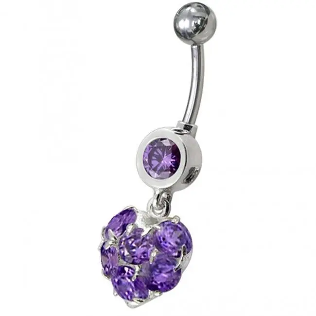 S4U Stříbrný piercing do pupíku - srdíčko