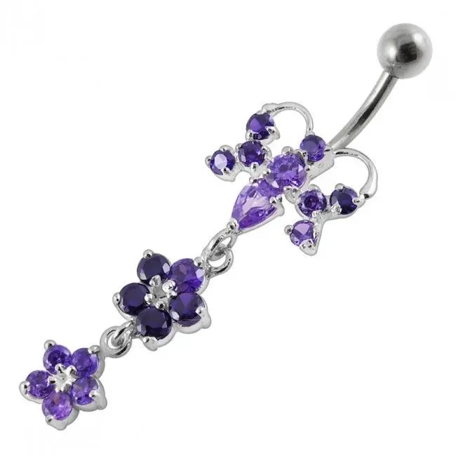 S4U Stříbrný piercing do pupíku - motýlek