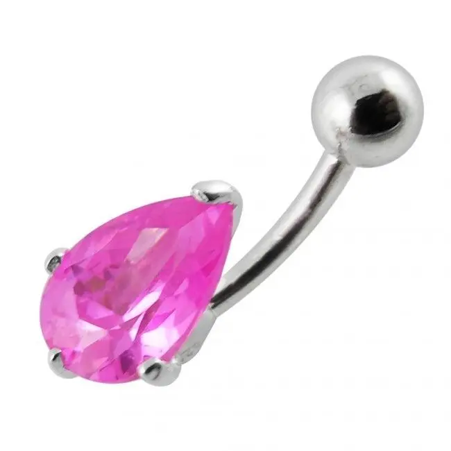S4U Stříbrný piercing do pupíku - kapka