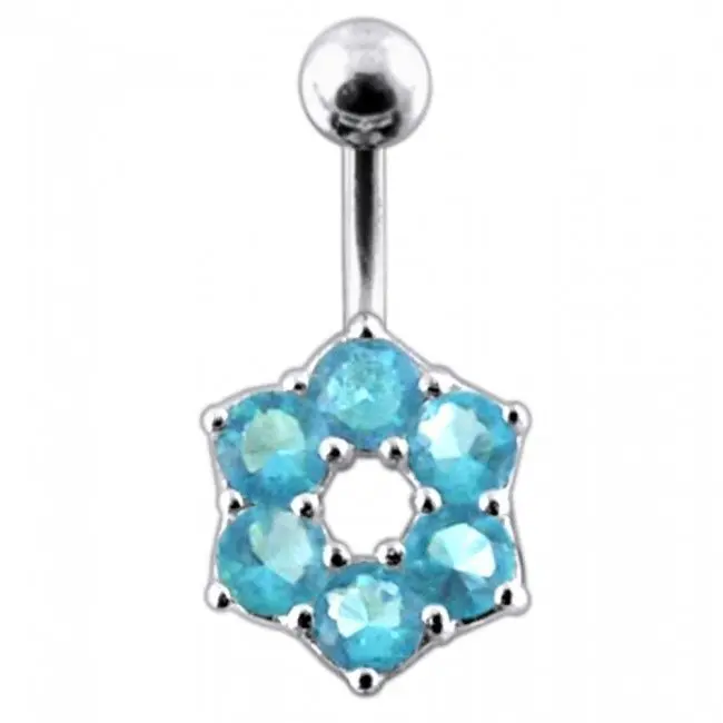 S4U Stříbrný piercing do pupíku - kytička